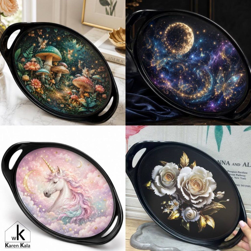 سینی بیضی بزرگ دسته دار