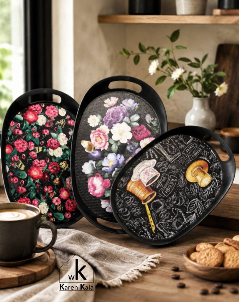 سینی بیضی چاپدار کوچک